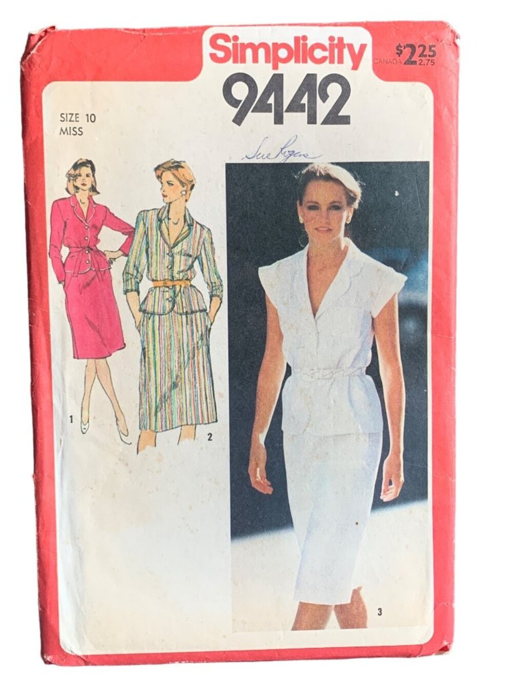 Simplicity 9442 Misses Size 10 Shirt Skirt Pattern Pockets 80s Uncut
